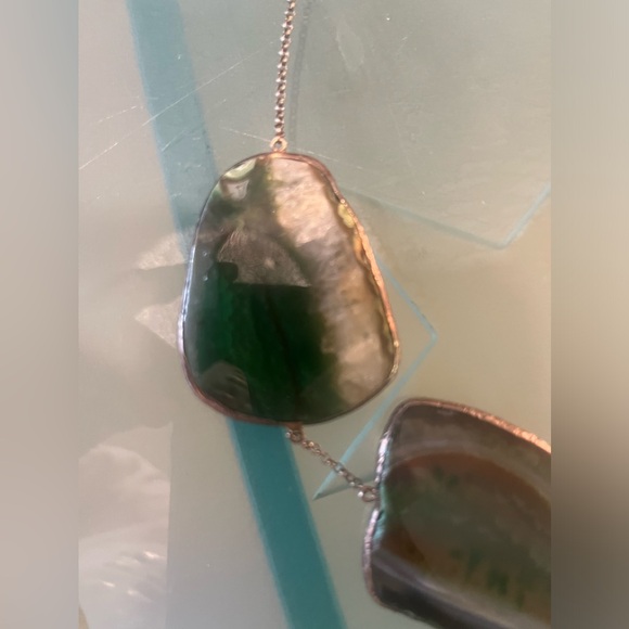 Green agathe one of a kind necklace - Picture 3 of 12
